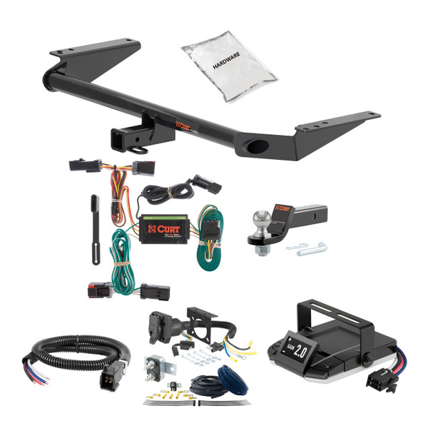 17-24 Chrysler Pacifica Hybrid only 2 CURT Trailer Hitch + Assure Proportional Brake Controller Kit HBCW641 - CURT