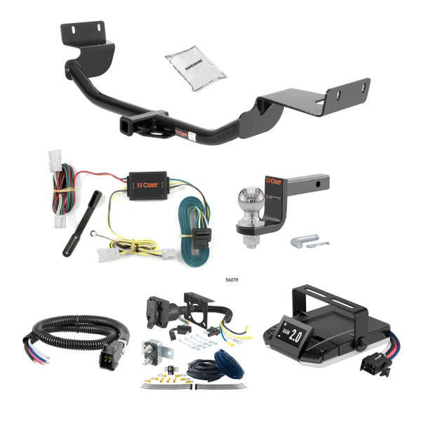14-18 KIA Forte Sedan 1.25 CURT Trailer Hitch + Assure Proportional Brake Controller Kit HBCW1591 - CURT