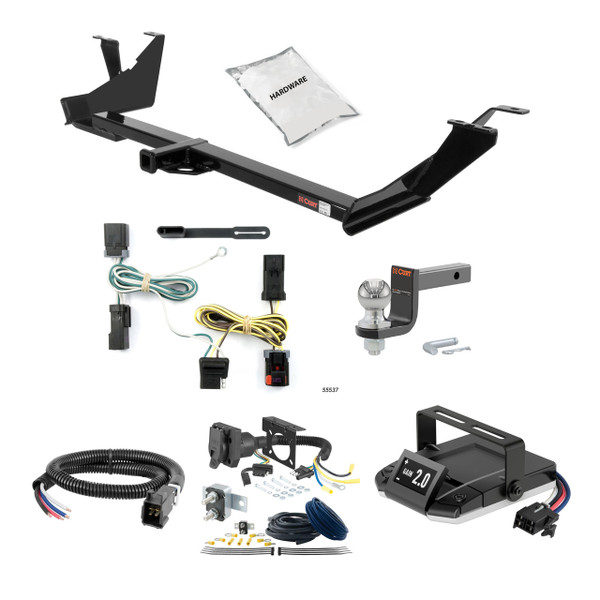07-12 Dodge Caliber Excluding SRT 1.25 CURT Trailer Hitch + Assure Proportional Brake Controller Kit HBCW666 - CURT