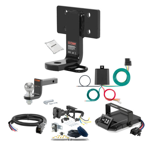 90-92 Daihatshu Rocky FLAT CURT Trailer Hitch + Assure Proportional Brake Controller Kit HBCW659 - CURT