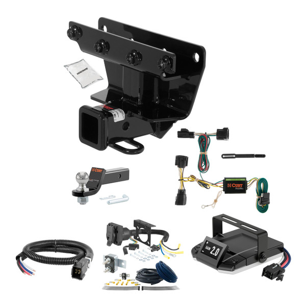 78-83 JEEP CJ7 2 CURT Trailer Hitch + Assure Proportional Brake Controller Kit HBCW1537 - CURT