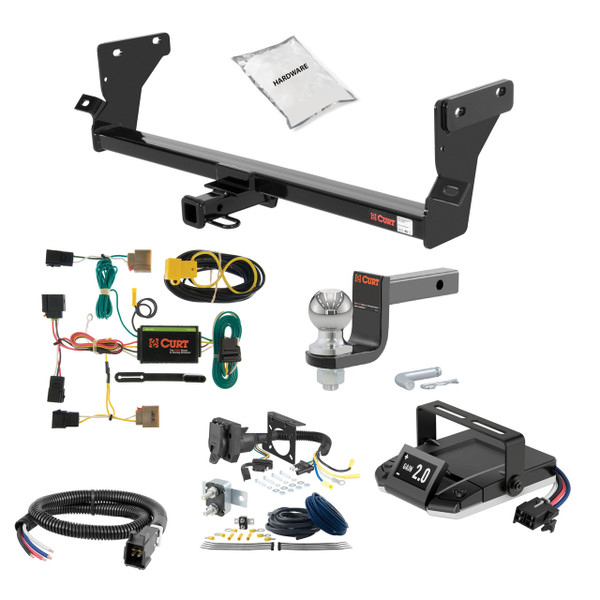 07-12 Dodge Caliber Excluding SRT 1.25 CURT Trailer Hitch + Assure Proportional Brake Controller Kit HBCW665 - CURT