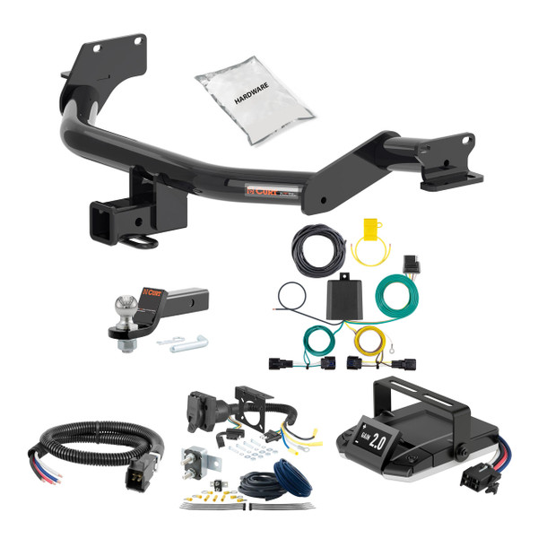 95-04 KIA Sportage Convertible 2 CURT Trailer Hitch + Assure Proportional Brake Controller Kit HBCW1643 - CURT