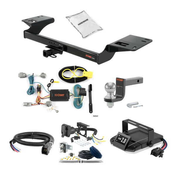 09-16 Lincoln MKS 1.25 CURT Trailer Hitch + Assure Proportional Brake Controller Kit HBCW1737 - CURT