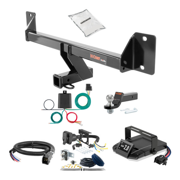 21-22 Mercedes-Benz GLC300 Excluding factory receiver 2 CURT Trailer Hitch + Assure Proportional Brake Controller Kit HBCW1886 - CURT