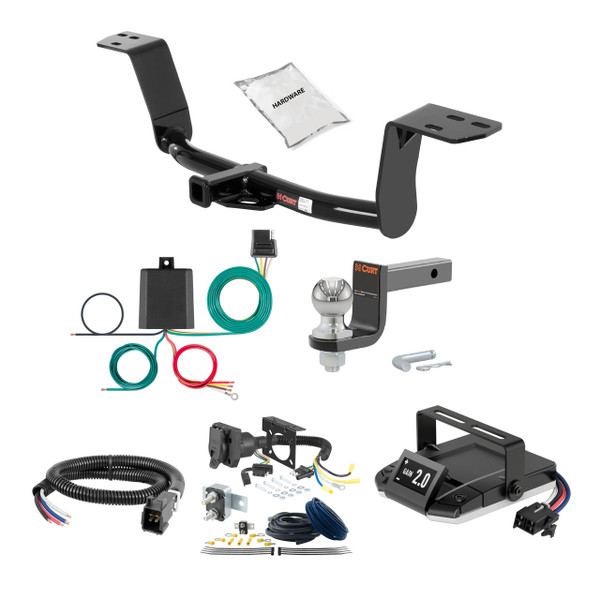 14-20 Lexus IS350 Sedan 1.25 CURT Trailer Hitch + Assure Proportional Brake Controller Kit HBCW1678 - CURT