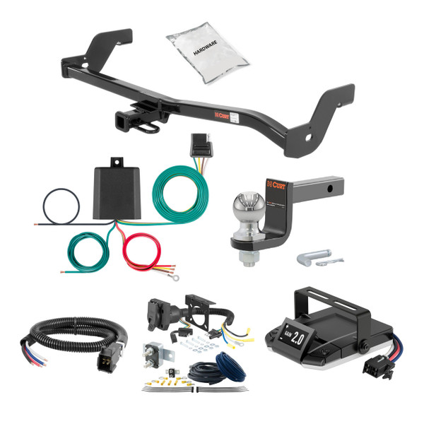 91-01 Ford Escort Sedan 1.25 CURT Trailer Hitch + Assure Proportional Brake Controller Kit HBCW824 - CURT