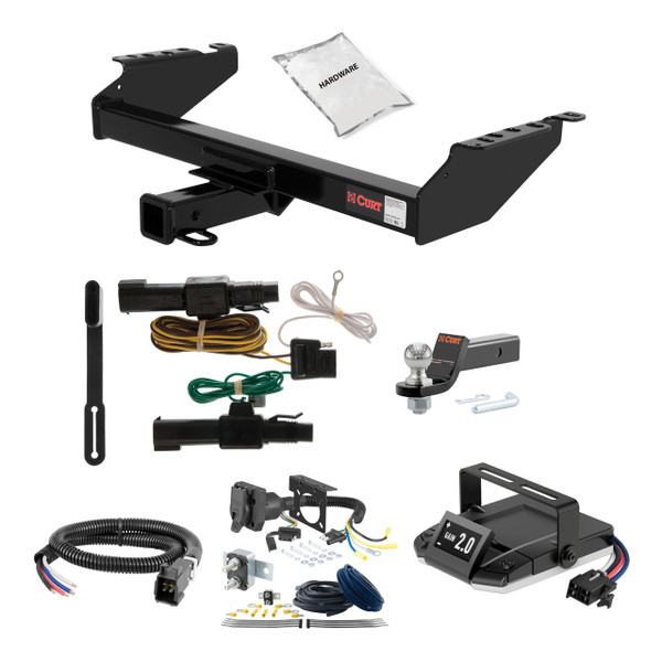 03-10 Dodge Ram 3500  Fits with or without factory receiver 2.5 CURT Trailer Hitch + Assure Proportional Brake Controller Kit HBCW745 - CURT