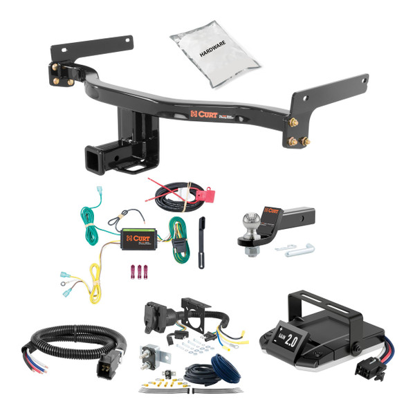 15-19 Lincoln MKC 1.25 CURT Trailer Hitch + Assure Proportional Brake Controller Kit HBCW1735 - CURT