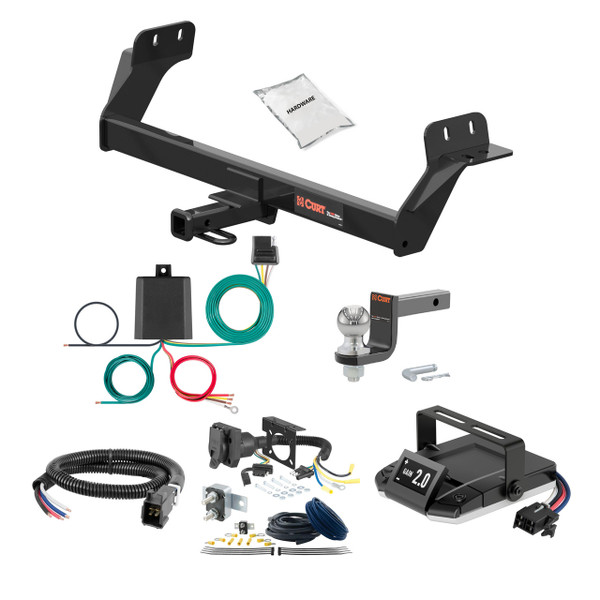 17-20 Lincoln MKZ Excluding 3.0L AWD 1.25 CURT Trailer Hitch + Assure Proportional Brake Controller Kit HBCW1745 - CURT