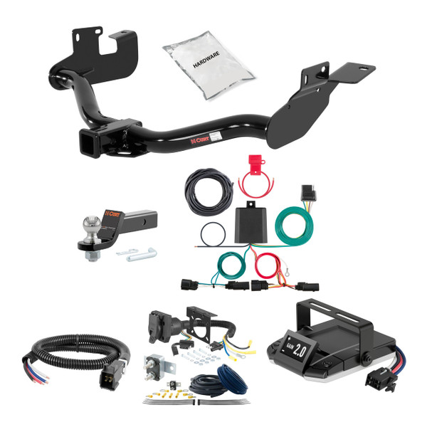 05-12 Ford Escape Without factory 1-1/4" receiver hitch 1.25 CURT Trailer Hitch + Assure Proportional Brake Controller Kit HBCW817 - CURT