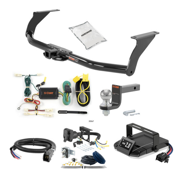 19-24 Mazda 3 Hatchback 1.25 CURT Trailer Hitch + Assure Proportional Brake Controller Kit HBCW1758 - CURT