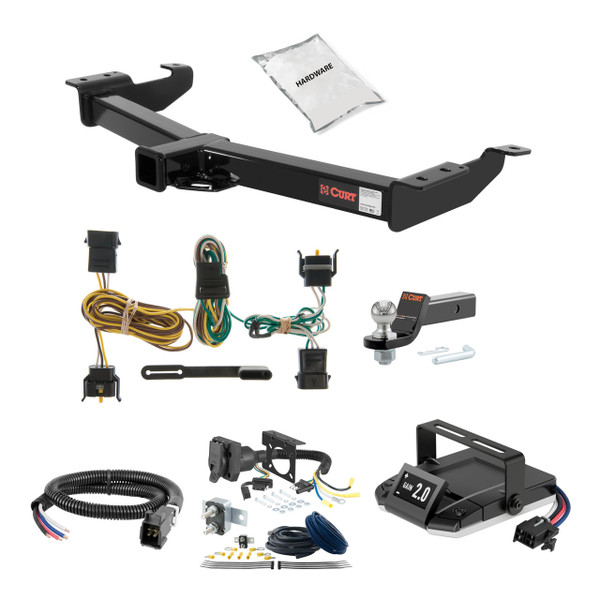 00-14 Ford E-150 2 CURT Trailer Hitch + Assure Proportional Brake Controller Kit HBCW800 - CURT