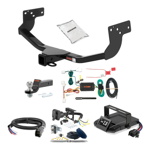 07-15 Mazda CX-9 1.25 CURT Trailer Hitch + Assure Proportional Brake Controller Kit HBCW1805 - CURT