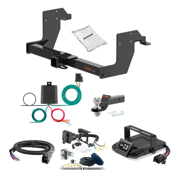 10-24 Mercedes-Benz Sprinter 2500 Cargo van with factory step bumper, excluding rear door step 2 CURT Trailer Hitch + Assure Proportional Brake Controller Kit HBCW1920 - CURT