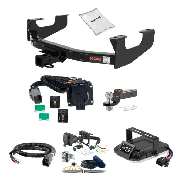 99-16 Ford F-350 Super Duty Excluding cab & chassis 2 CURT Trailer Hitch + Assure Proportional Brake Controller Kit HBCW900 - CURT