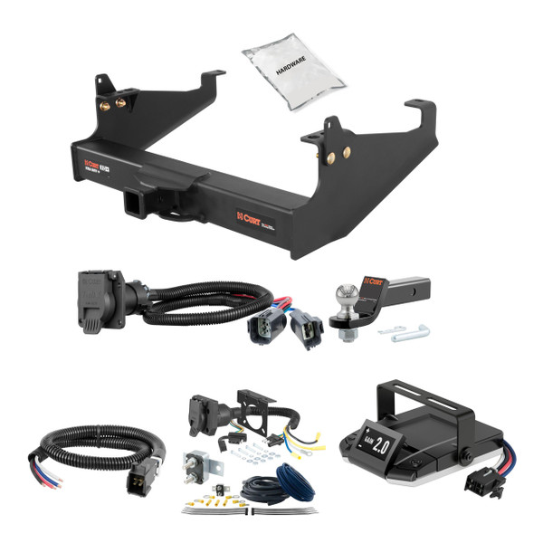 99-24 Ford F-450 Super Duty Cab & chassis with 34" frame width (O.D.) 2 CURT Trailer Hitch + Assure Proportional Brake Controller Kit HBCW918 - CURT