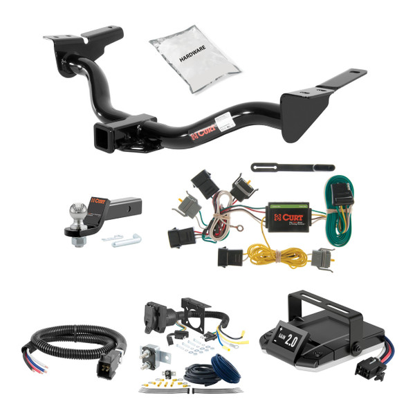 01-04 Mazda Tribute Without factory 1-1/4" receiver hitch 2 CURT Trailer Hitch + Assure Proportional Brake Controller Kit HBCW1826 - CURT