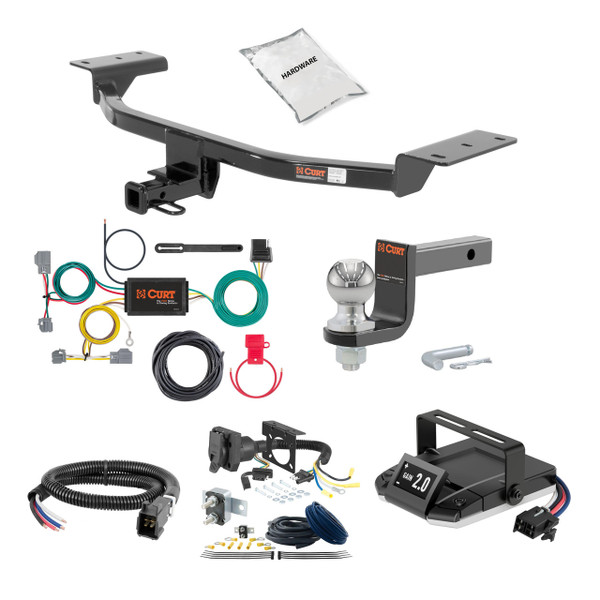 00-07 Ford Focus Hatchback, excluding SVT and SAP 1.25 CURT Trailer Hitch + Assure Proportional Brake Controller Kit HBCW939 - CURT
