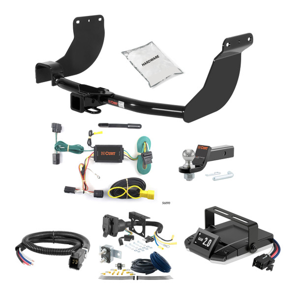 10-13 Ford Transit Connect Excluding electric models 1.25 CURT Trailer Hitch + Assure Proportional Brake Controller Kit HBCW998 - CURT