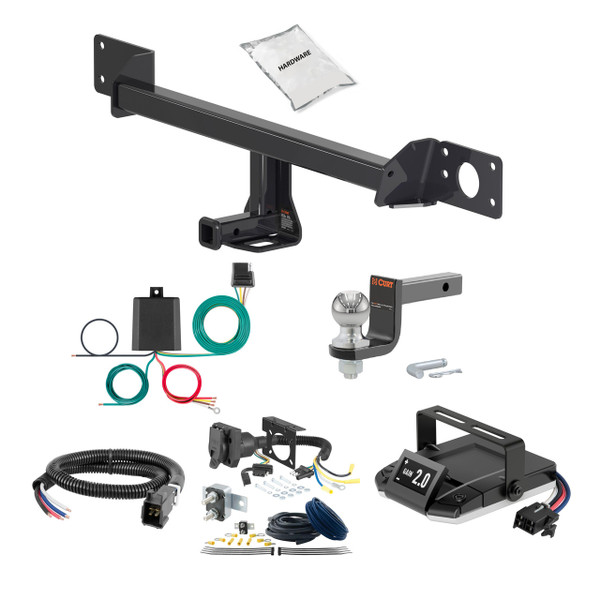 94-00 Mercedes-Benz C280 1.25 CURT Trailer Hitch + Assure Proportional Brake Controller Kit HBCW1842 - CURT