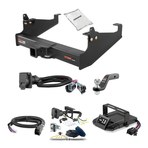 99-24 Ford F-550 Super Duty Cab & chassis with 34" frame width (O.D.) 2 CURT Trailer Hitch + Assure Proportional Brake Controller Kit HBCW922 - CURT