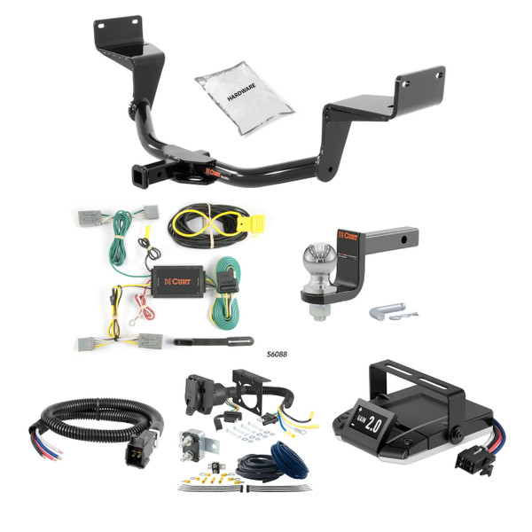 22-24 Ford Maverick Excluding factory receiver 2 CURT Trailer Hitch + Assure Proportional Brake Controller Kit HBCW959 - CURT