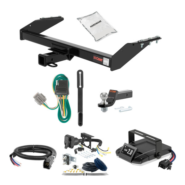 03-04 Nissan Frontier Long bed 2 CURT Trailer Hitch + Assure Proportional Brake Controller Kit HBCW2017 - CURT