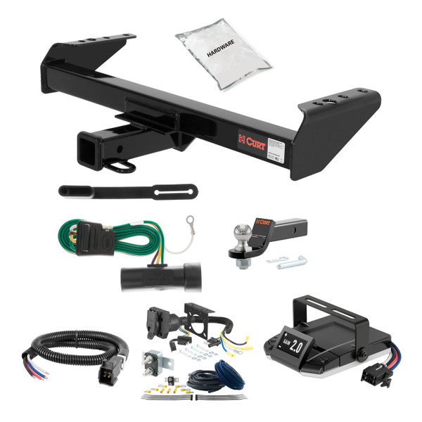 75-87 GMC C15 With 10" step bumper 2 CURT Trailer Hitch + Assure Proportional Brake Controller Kit HBCW1026 - CURT