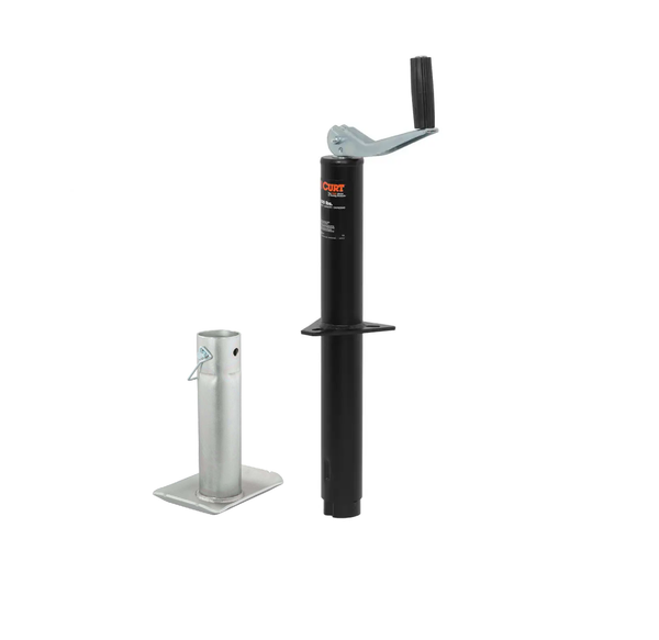 CURT 5,000 lbs, 14" Travel A-Frame Jack with Top Handle + 8-1/2 in. Foot Plate - CURT