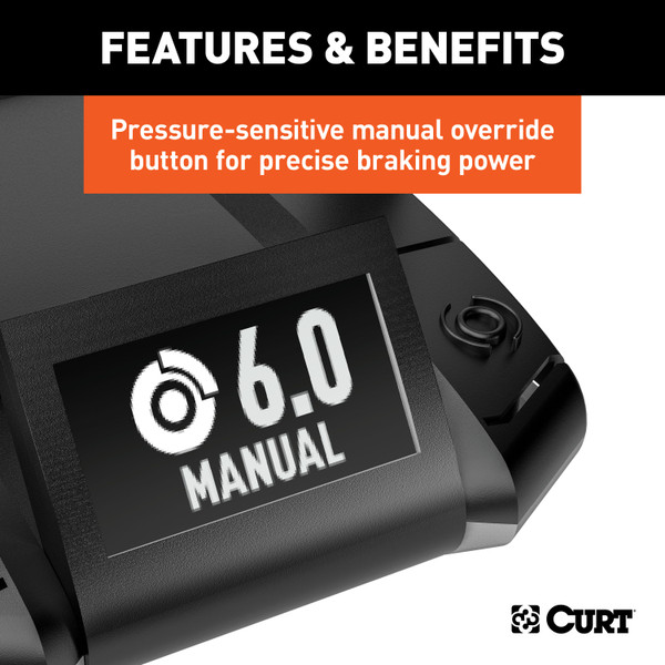 1992-2002 Ford E-150 Econoline All CURT Assure Proportional 1-4 Axel Auto Leveling Motion-Sensing Trailer Brake Controller