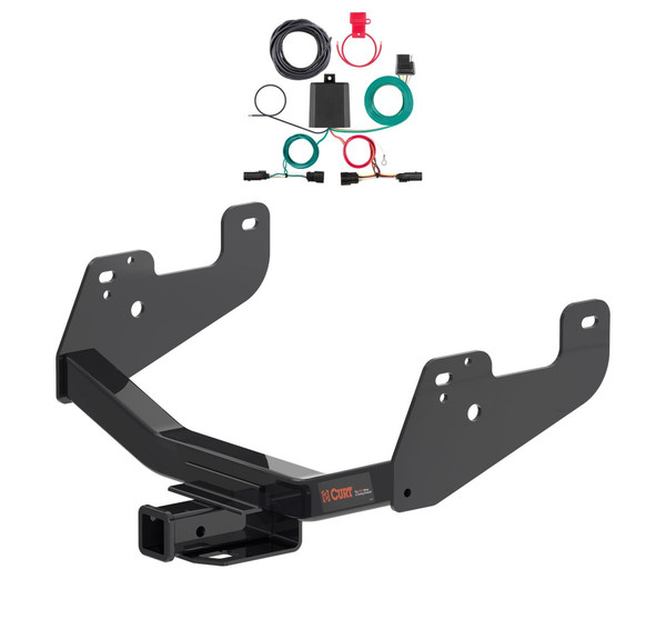 2015 - 2026 Ford F-150 w/ LED Tailights With factory receiver Curt 2", Class 4 Trailer Tow Hitch + 4-way Wiring Kit 14021 - CURT