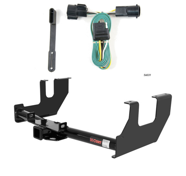 2004 - 2005 Ford F-150 Excluding factory receiver and 2004 Heritage Edition Curt 2", Class 3 Trailer Tow Hitch + 4-flat Wiring Kit 13352 - CURT