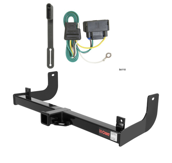 2010 - 2014 Ford F-150 Excluding factory receiver Curt 2", Class 3 Trailer Tow Hitch + 4-flat Wiring Kit 13368 - CURT
