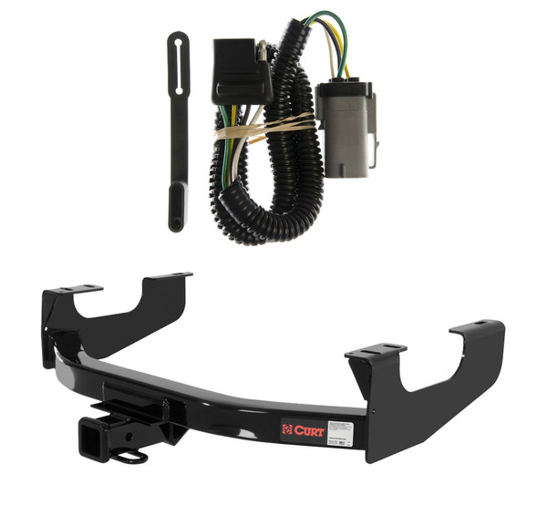 2002 - 2004 Ford F-250 Super Duty Curt 2", Class 3 Trailer Tow Hitch + 4-flat Wiring Kit 13355 - CURT