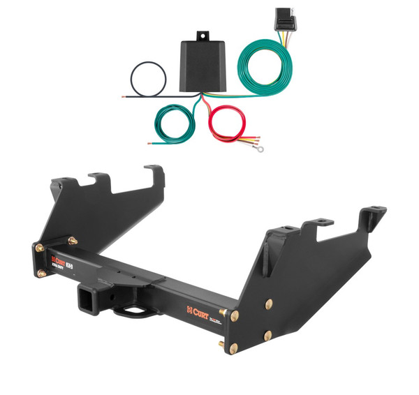 1985 - 1987 GMC C2500 With 10" step bumper Curt 2", Class 5 Trailer Tow Hitch + 4-flat Wiring Kit 15317 - CURT