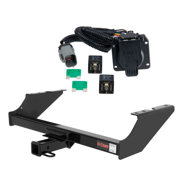 99 - 01 Ford F-250 Super Duty Excluding 20" spare tire Curt 2", Class 3 Trailer Tow Hitch + 7-way Wiring Kit 13014 - CURT