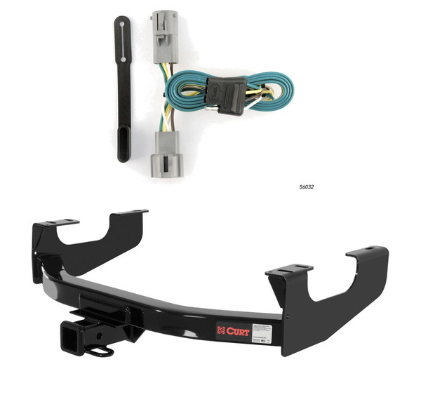 2003 - 2007 Ford F-250 Super Duty Curt 2", Class 3 Trailer Tow Hitch + 4-flat Wiring Kit 13355 - CURT