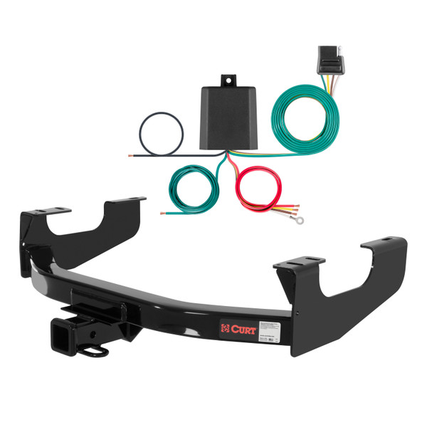 07 - 16 Ford F-250 Super Duty Curt 2", Class 3 Trailer Tow Hitch + 4-flat Wiring Kit 13355 - CURT