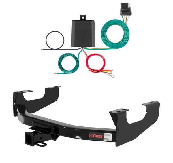 2007 - 2016 Ford F-250 Super Duty Curt 2", Class 3 Trailer Tow Hitch + 4-flat Wiring Kit 13355 - CURT
