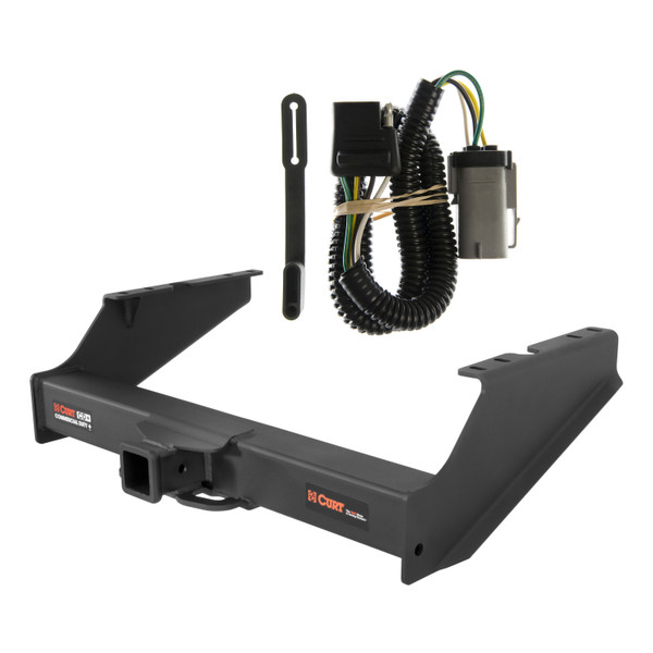 02 - 04 Ford F-350 Super Duty Excluding cab & chassis Curt 2-1/2", Class 5 Trailer Tow Hitch + 4-flat Wiring Kit 15810 - CURT
