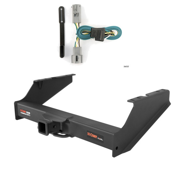 2005 - 2007 Ford F-350 Super Duty Excluding cab & chassis Curt 2-1/2", Class 5 Trailer Tow Hitch + 4-flat Wiring Kit 15810 - CURT