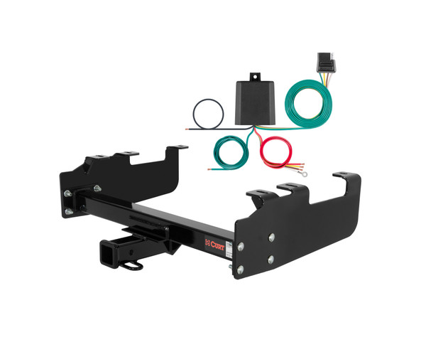63 - 72 Ford F-350 Old body with 10" drop bumper Curt 2", Class 3 Trailer Tow Hitch + 4-flat Wiring Kit 13099 - CURT