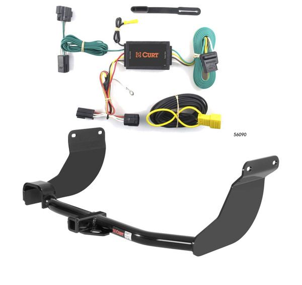 2010 - 2013 Ford Transit Connect Excluding electric models Curt 1-1/4", Class 2 Trailer Tow Hitch + 4-flat Wiring Kit 12076 - CURT