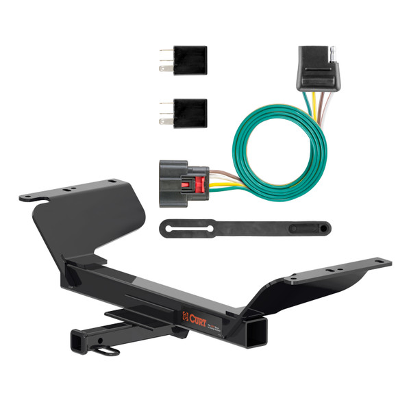 2018 GMC Terrain Excluding diesel Curt 1-1/4", Class 2 Trailer Tow Hitch + 4-flat Wiring Kit 12201 - CURT