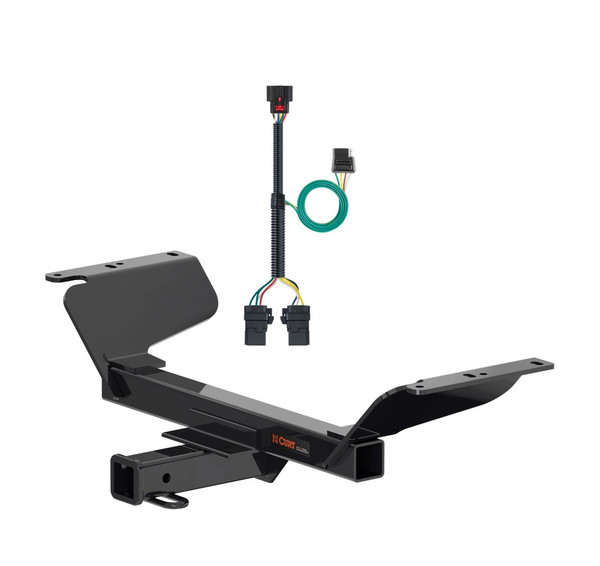2018 - 2024 GMC Terrain Excluding diesel Curt 2", Class 3 Trailer Tow Hitch + 4-flat Wiring Kit 13439 - CURT