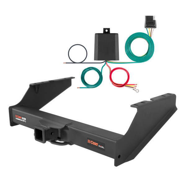 08 - 16 Ford F-450 Super Duty Excluding cab & chassis Curt 2-1/2", Class 5 Trailer Tow Hitch + 4-flat Wiring Kit 15810 - CURT