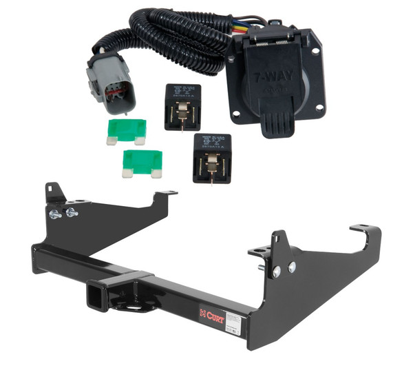 1999 - 2001 Ford F-350 Super Duty Cab & chassis with 34" frame width (O.D.) Curt 2", Class 4 Trailer Tow Hitch + 7-way Wiring Kit 14048 - CURT