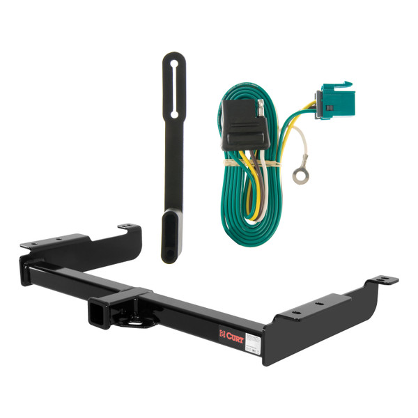03 - 24 GMC Savana 3500 Excluding cutaway models Curt 2", Class 4 Trailer Tow Hitch + 4-flat Wiring Kit 14090 - CURT
