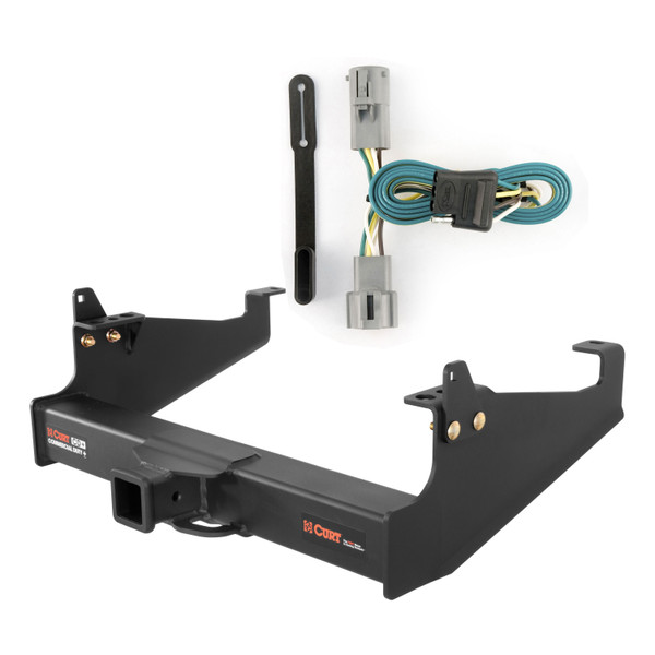05 - 07 Ford F-350 Super Duty Cab & chassis with 34" frame width (O.D.) Curt 2-1/2", Class 5 Trailer Tow Hitch + 4-flat Wiring Kit 15845 - CURT